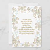 赤ちゃん外は寒いよ 冬のクリスマス ベイビー ボーイ 招待状 (裏面)