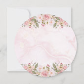 赤ちゃん女の子が咲いているフローラ赤ちゃんシャワー 招待状 (裏面)