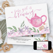 赤ちゃん女の子が醸造3写真かわいいティーポット妊娠 案内状