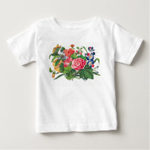 赤ちゃん女の子のための日本のTシャツ花名