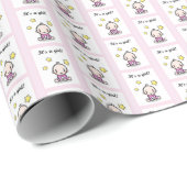 赤ちゃん女の子のための赤ちゃんシャワーのギフトラップそれは女の子である ラッピングペーパー (ロールコーナー)