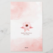 赤ちゃん女の子のための赤ちゃんシャワー予測ゲームピンク 便箋 (裏面)