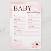 赤ちゃん女の子のための赤ちゃんシャワー予測ゲームピンク 便箋 (正面/裏面)