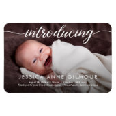 赤ちゃん女の子のカスタム紹介エレガント写真 マグネット (横)