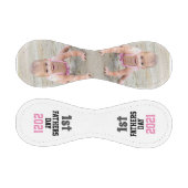 赤ちゃん女の子の写真を追加1日目の父の日 野球ボール (パネル)