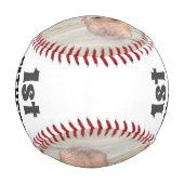 赤ちゃん女の子の写真を追加1日目の父の日 野球ボール (裏面)