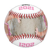 赤ちゃん女の子の写真を追加1日目の父の日 野球ボール (正面)