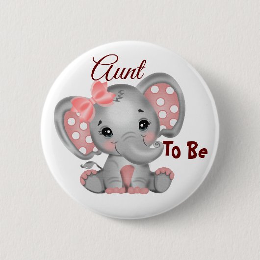 赤ちゃん女の子の叔母ボタンになる 缶バッジ (正面)
