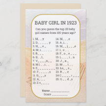 赤ちゃん女の子の名前ベビーシャワ空白のーゲームに記入