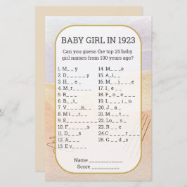 赤ちゃん女の子の名前ベビーシャワ空白のーゲームに記入