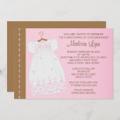 赤ちゃん女の子の洗礼/《キリスト教》洗礼式や命名式の誘い 招待状 (正面/裏面)