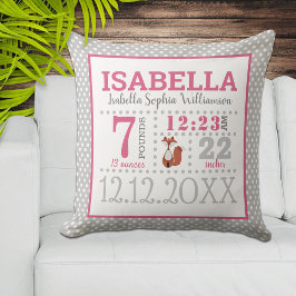 赤ちゃん女の子の誕生発表 クッション