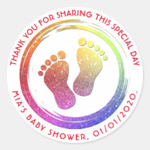 赤ちゃん女の子の足跡キラキラ赤ちゃんシャワーの好意