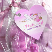 赤ちゃん女の子シャワーストークピンクの水の色あ感謝していなたをシャワー フェイバータグ