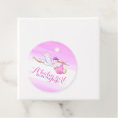 赤ちゃん女の子シャワーストークピンクの水の色あ感謝していなたをシャワー フェイバータグ (インサイチュ)