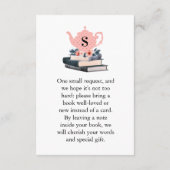 赤ちゃん女の子ピンクのフローラヴィンテージ茶パーティー エンクロージャーカード (裏面)