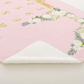 赤ちゃん女の子ピンクの節目の毛布パーソナライズされた贈り物 シェルパブランケット (3/4)