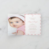 赤ちゃん女の子ヘブライの命名式の写真ユダヤ人ピンク 招待状 (内部)