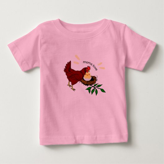 赤ちゃん女の子用ピンクTシャツ ベビーTシャツ (正面)