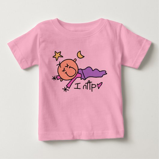 赤ちゃん女の子 お昼寝 Tシャツ ギフト (正面)
