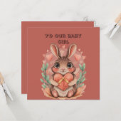 赤ちゃん娘のバレンタイン カード (正面/裏面インサイチュ)