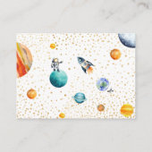 赤ちゃん宇宙飛行士のテーマシャワーのための宇宙の絵本 エンクロージャーカード (裏面)