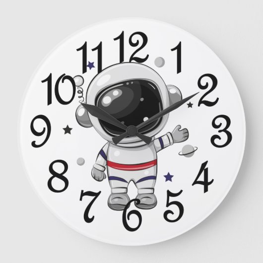 赤ちゃん宇宙飛行士  ラージ壁時計 (正面)