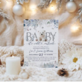 赤ちゃん寒い外 フローラル＆ベア 赤ちゃん男の子シャワー 招待状