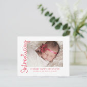 赤ちゃん少女のスイートピンクの写真を紹介 案内ポストカード (スタンド正面)