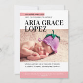 赤ちゃん少女バプテスマを取材する雑誌 招待状 (正面)
