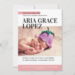 赤ちゃん少女バプテスマを取材する雑誌 招待状