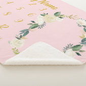 赤ちゃん少女マイルストーンパーソナライズされた毛布ピンク金ゴールド シェルパブランケット (3/4)