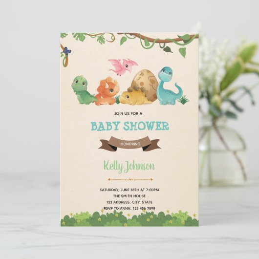 赤ちゃん恐竜かわいい招待状 セーブザデート (スタンド正面)