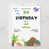 赤ちゃん恐竜がやってくる誕生日パーティー 招待状 (正面)