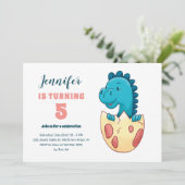 赤ちゃん恐竜の卵 誕生日 子供 恐竜 かわいい 招待状 (スタンド正面)