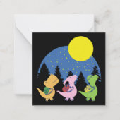 赤ちゃん恐竜の学校復帰 ノートカード (正面)