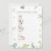 赤ちゃん恐竜の赤ちゃんシャワー絵文字当てゲーム 招待状 (正面)