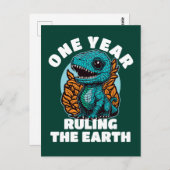 赤ちゃん恐竜１歳の誕生日 ポストカード (正面/裏面)