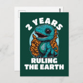 赤ちゃん恐竜2歳の誕生日 ポストカード (正面/裏面)