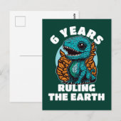 赤ちゃん恐竜6歳の誕生日 ポストカード (正面/裏面)