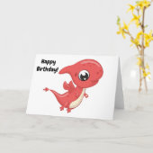 赤ちゃん恐竜 お誕生日おめでとう！ カード (黄色い花)