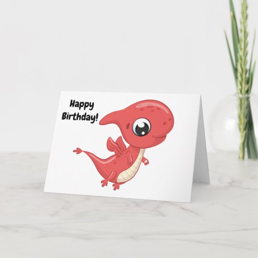 赤ちゃん恐竜 お誕生日おめでとう！ カード (正面)