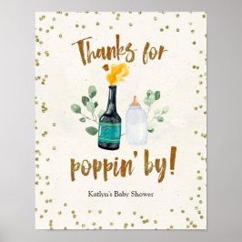 赤ちゃん感謝していのシャワーでポップするボトル ポスター