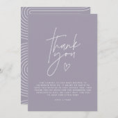 赤ちゃん感謝していのシャワー薄紫紫エレガント0 招待状 (正面/裏面)