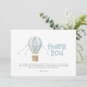 赤ちゃん感謝していのシャワー青い熱気球 招待状 (スタンド正面)