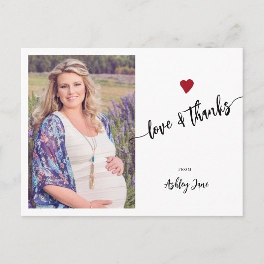 赤ちゃん感謝していシャワーあなたの写真はがき ポストカード (正面)