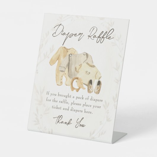 赤ちゃん服おむつラッフル赤ちゃんシャワーゲーム 台座サイン (正面)