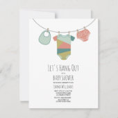 赤ちゃん服つるのベビーシャワーを出そう 招待状 (正面)