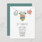 赤ちゃん服つるのベビーシャワーを出そう 招待状 (正面/裏面)