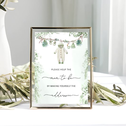 赤ちゃん服ぼほ赤ちゃんシャワー住所と封筒 ポスター